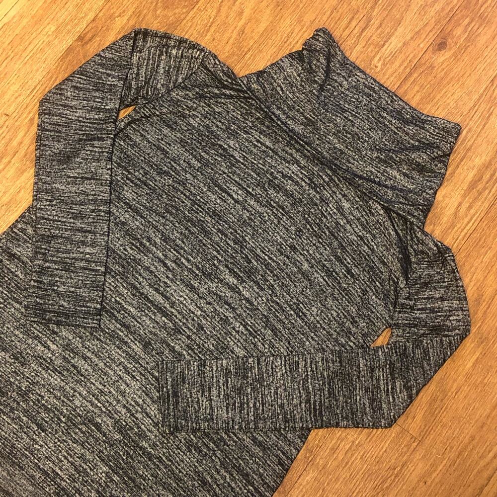 GAP Black Gray Melange Marled Striped Turtleneck Pullover Sweater Size Small